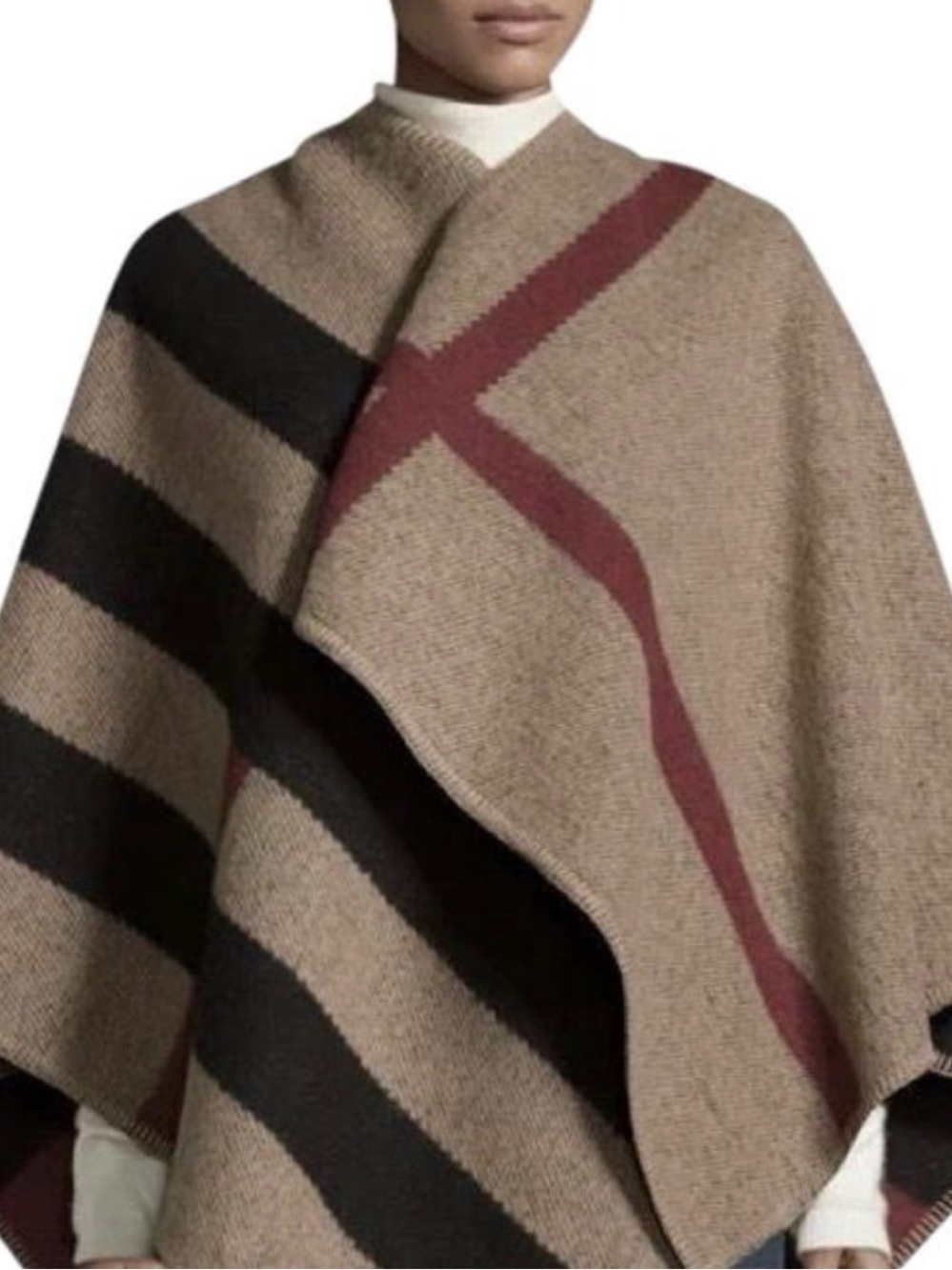 Burberry wool cashmere poncho sweater